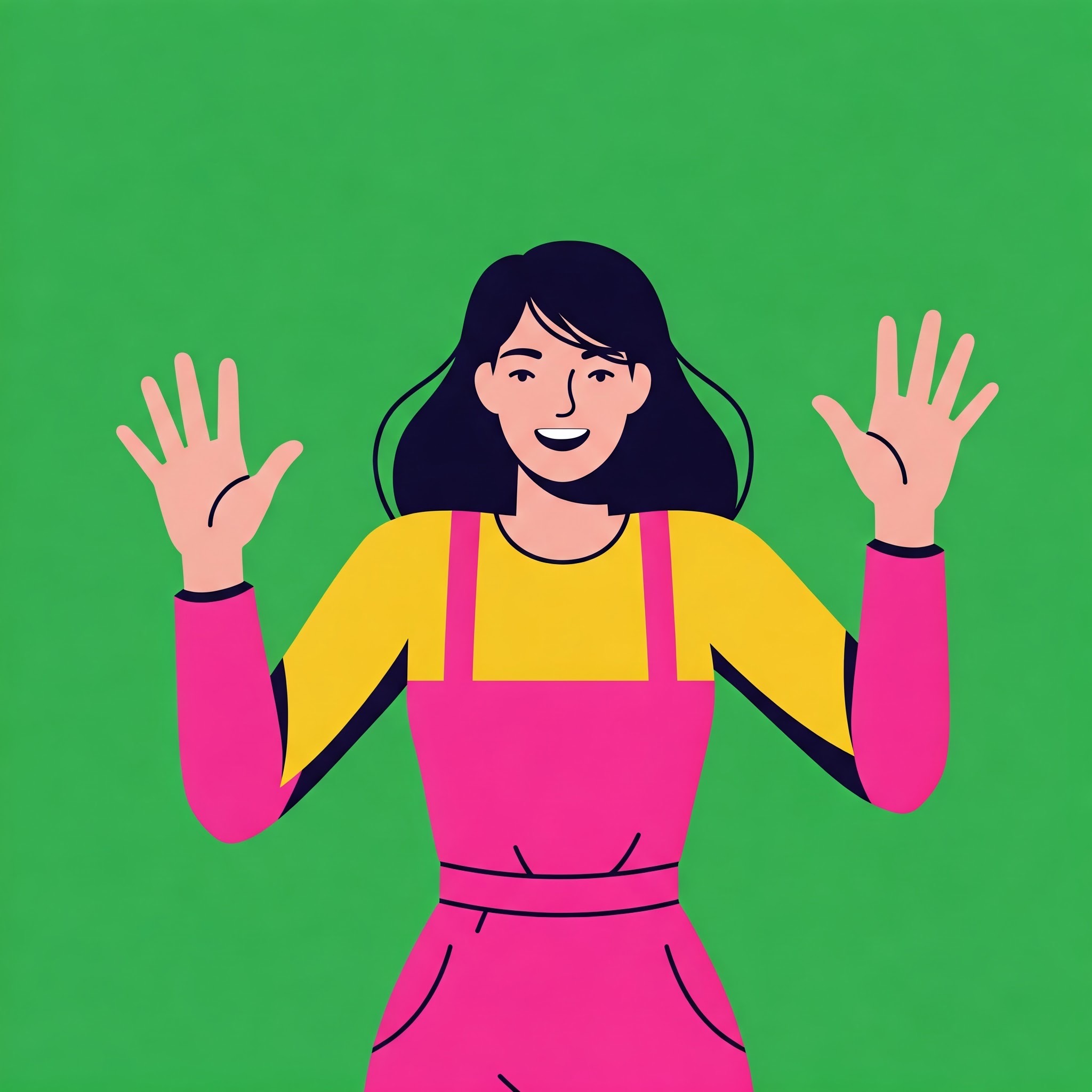 photo of Happy Woman with Hands Raised